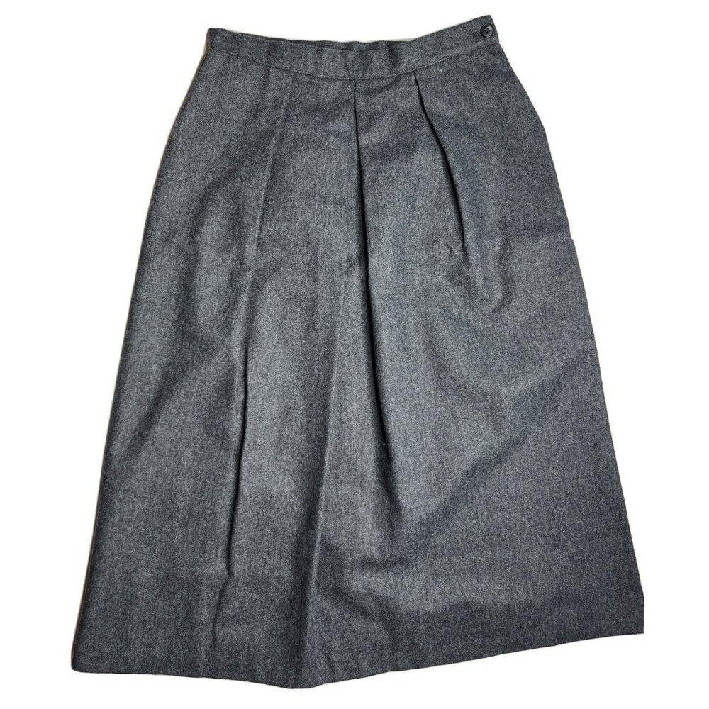 Rrrrruss Russ Togs Women’s Dark Gray Pleated Wool Knee Length Skirt Size 10
